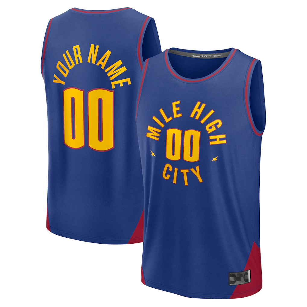 Fenge Custom D.Nuggets  Blue Fast Break Jerseys - Statement Edition
