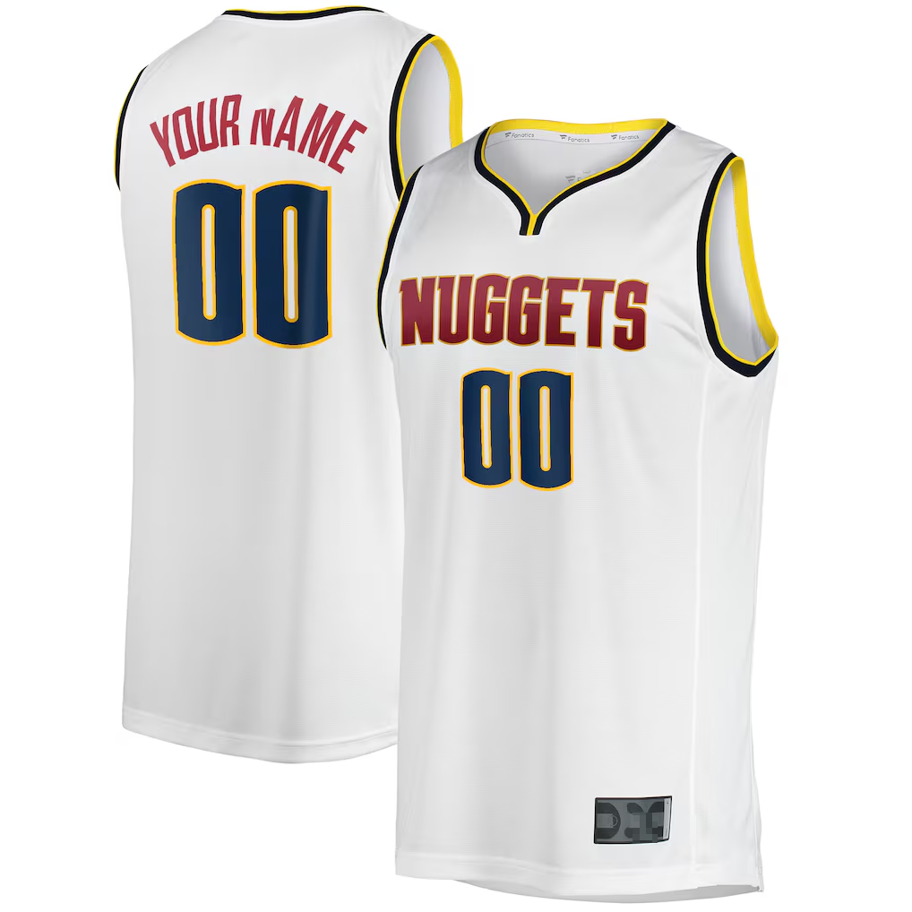 Fenge Custom D.Nuggets White Fast Break Replica Jerseys - Association Edition