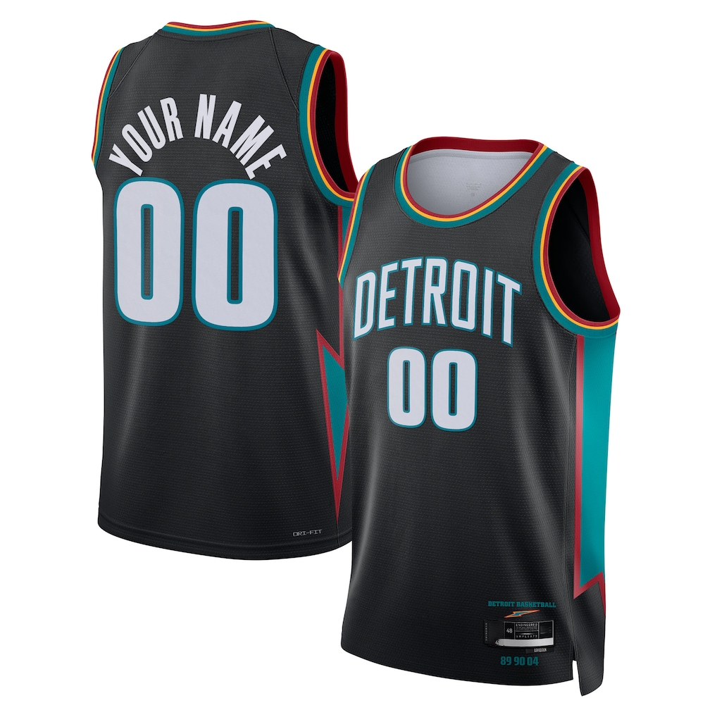 Fenge Custom D.Pistons Charcoal 202526 City Edition Swingman Jerseys
