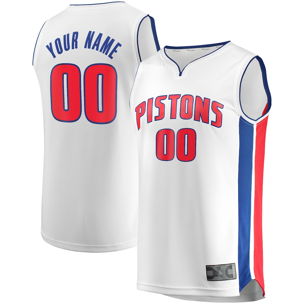 Fenge Custom D.Pistons  White Fast Break Replica Jerseys - Association Edition