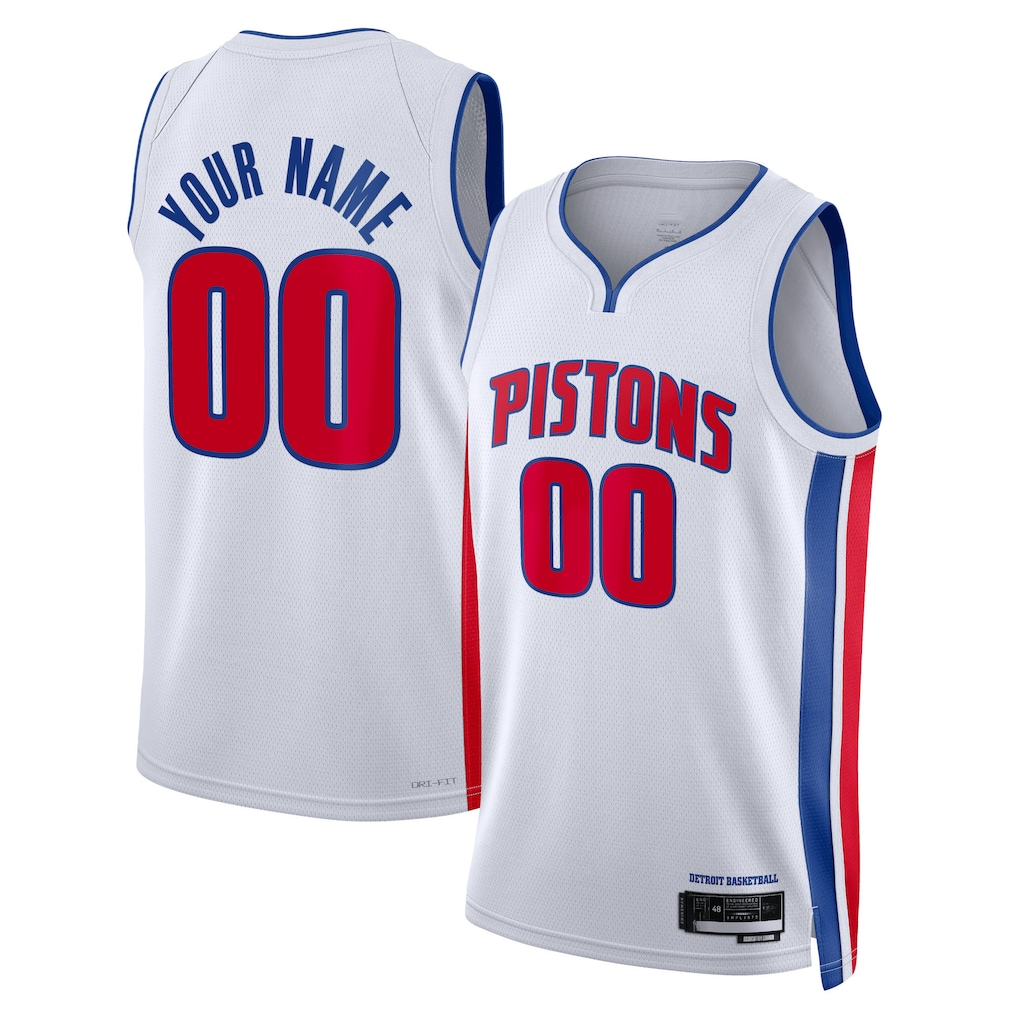 Fenge Custom D.Pistons White Swingman Jerseys - Association Edition