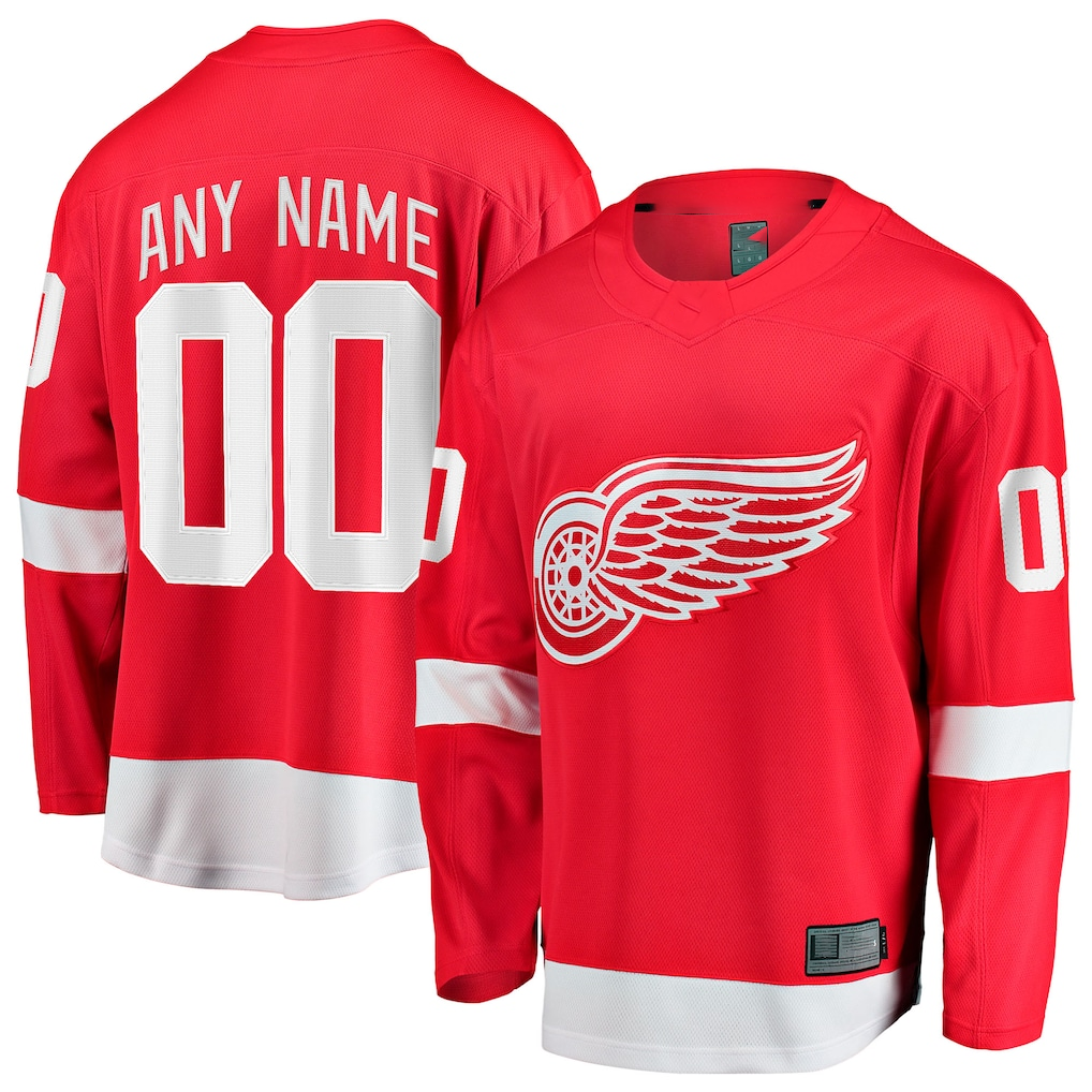 Fenge Custom D.Red wings Red Home Breakaway Jerseys