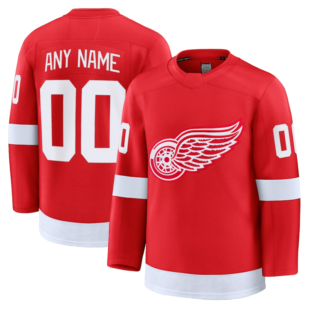 Fenge Custom D.Red wings Red Home Premium Jerseys