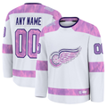 Fenge Custom D.Red wings White 2024 Hockey Fights Cancer Practice Jerseys