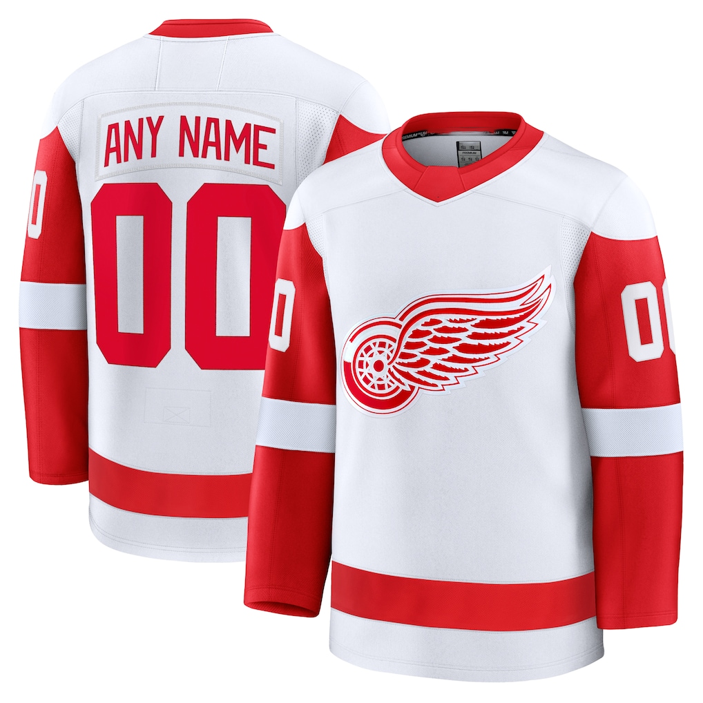Fenge Custom D.Red wings White Away Premium Jerseys