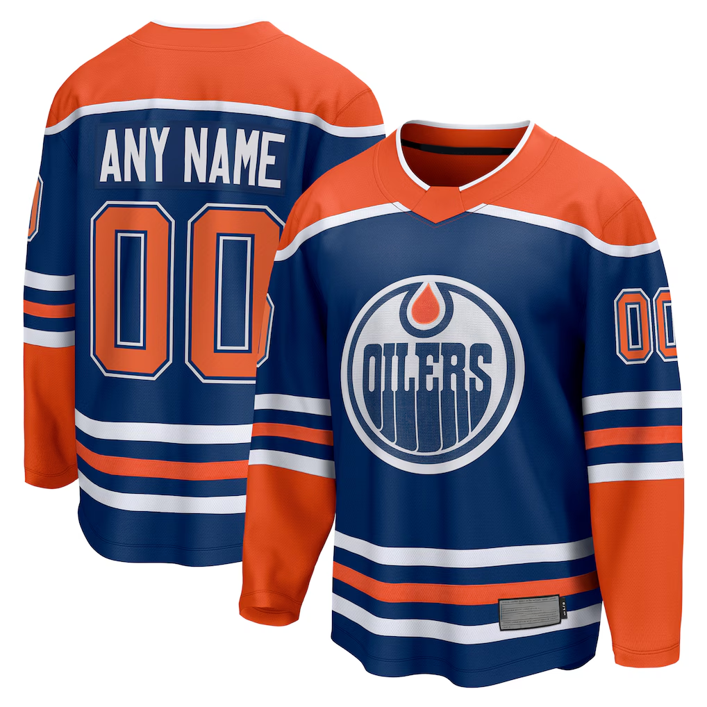 Fenge Custom E.Oilers Royal Home Breakaway Jerseys