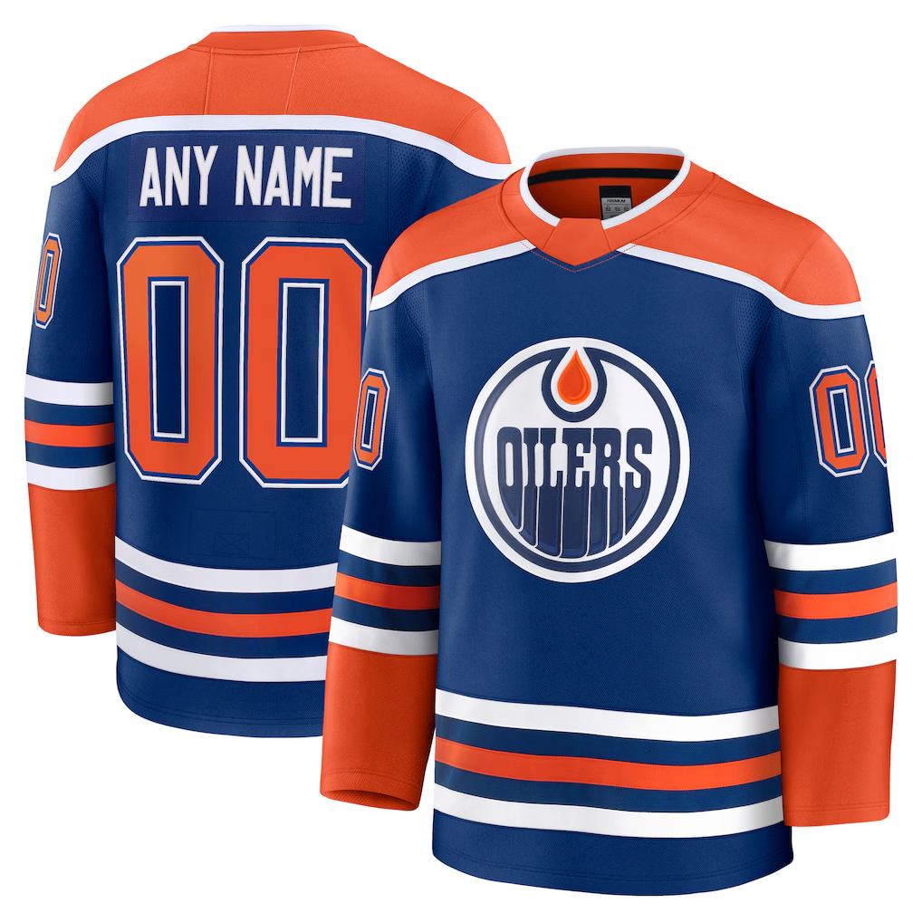 Fenge Custom E.Oilers Royal Home Premium Jerseys