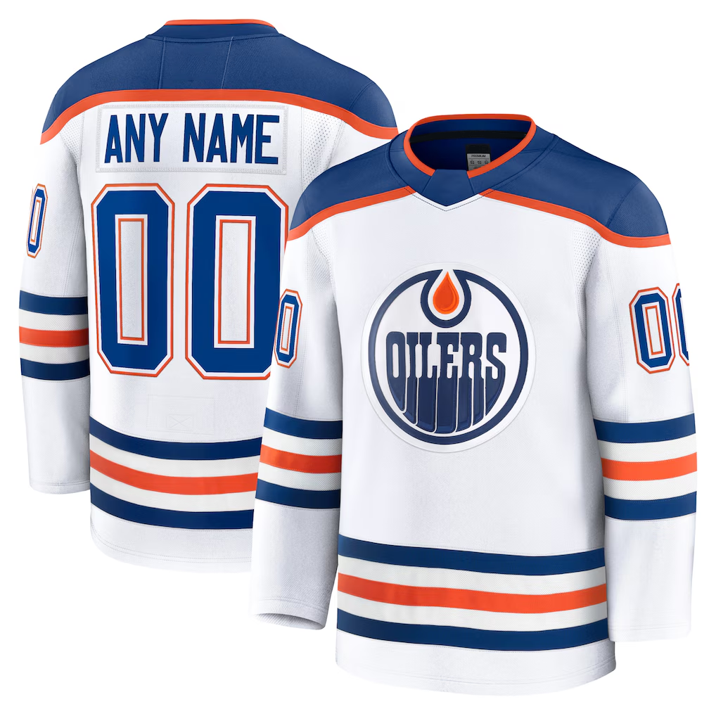 Fenge Custom E.Oilers White Away Premium Jerseys