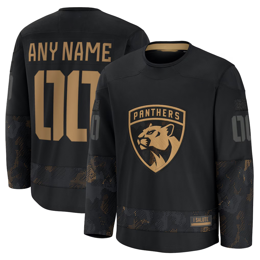 Fenge Custom F.Panthers Black 2024 Military Appreciation Custom Practice Jerseys