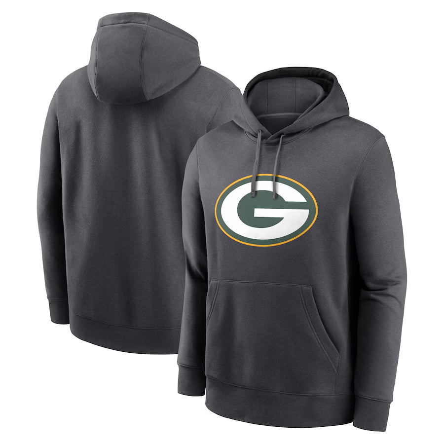 Fenge Custom GB.Packers Anthracite Pullover Hoodie Game Stitched Jerseys