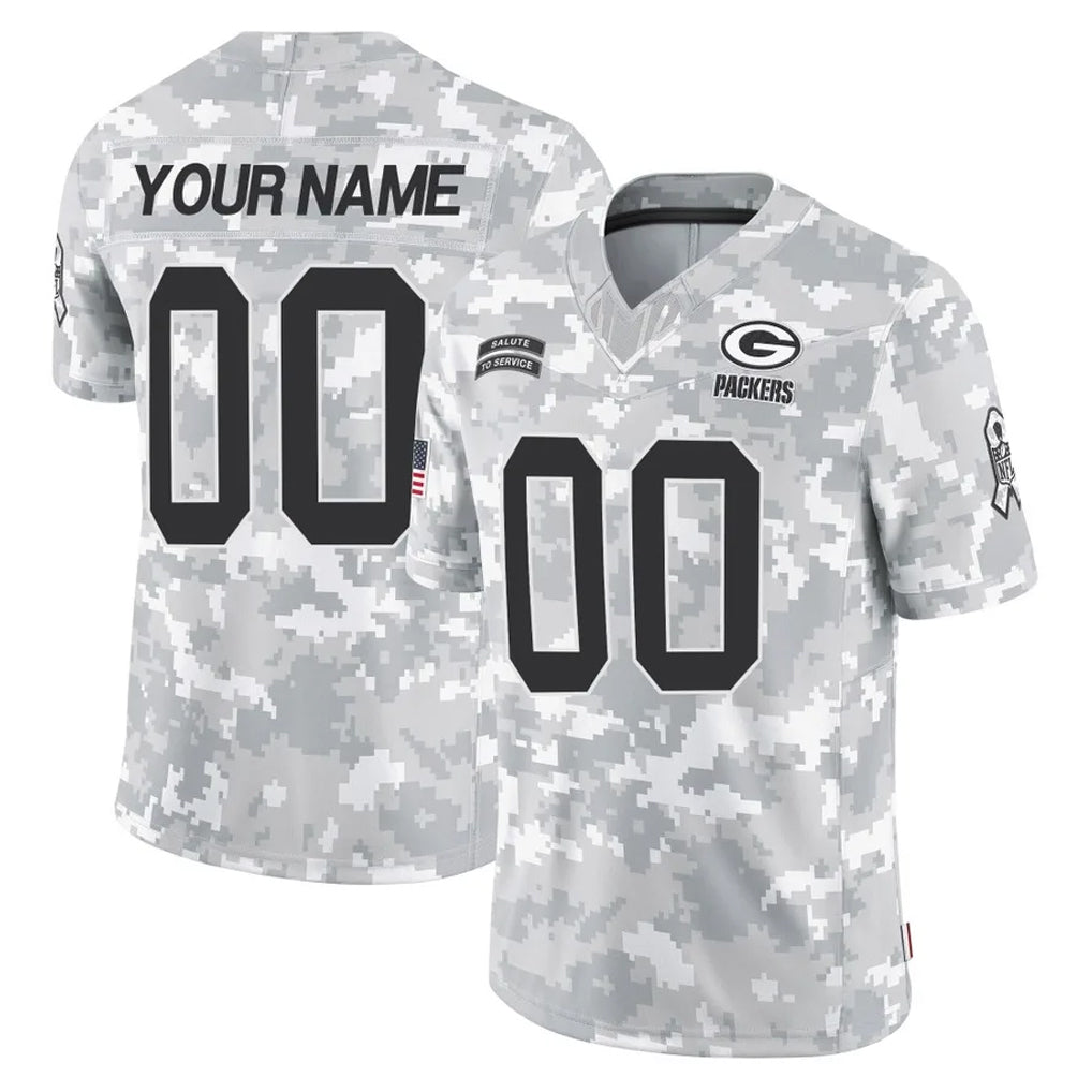 Fenge Custom GB.Packers Arctic Camo Salute To Service Limited Any Name & Numbers Stitched Jerseys