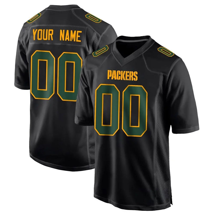 Fenge Custom GB.Packers Black Fashion Game Stitched Jerseys