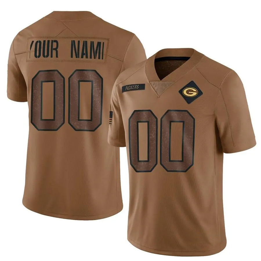 Fenge Custom GB.Packers Brown Salute To Service Limited Stitched Jerseys