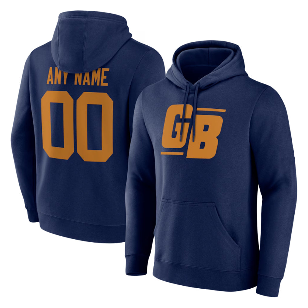Fenge Custom GB.Packers Navy The 1923 Classic Pullover Hoodies Limited Game Any Name & Numbers Stitched Jerseys