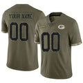 Fenge Custom GB.Packers Salute To Service Olive Stitched Jerseys
