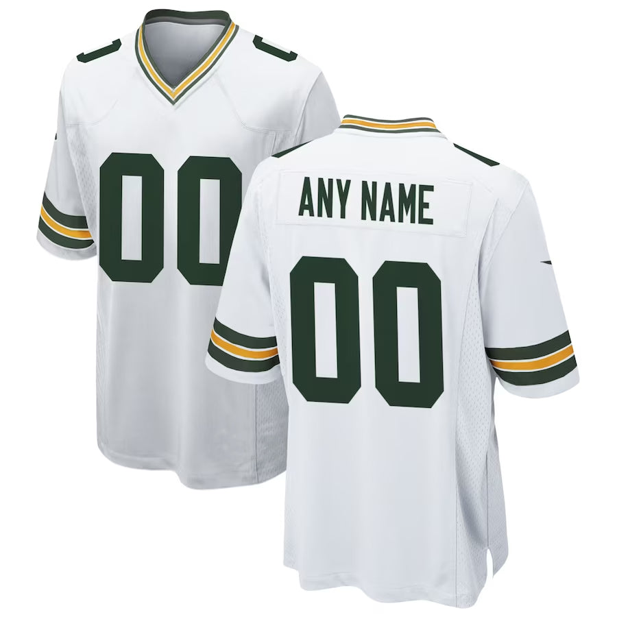 Fenge Custom GB.Packers White Home Game Stitched Jerseys
