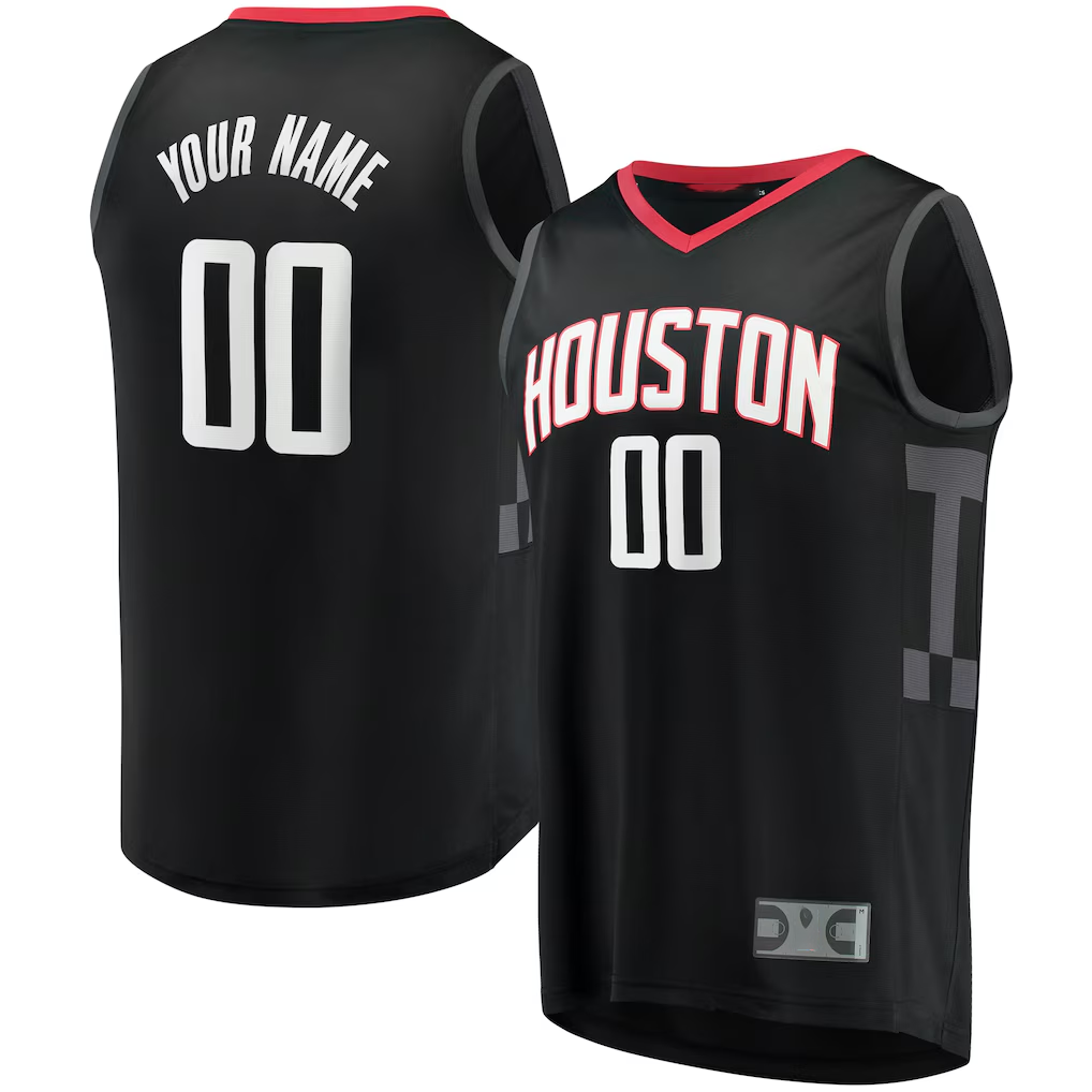 Fenge Custom H.Rockets Black Fast Break Replica Stitched Jerseys-Statement Edition
