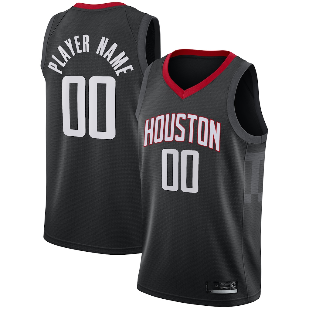Fenge Custom H.Rockets Black Swingman Stitched Jerseys - Statement Edition