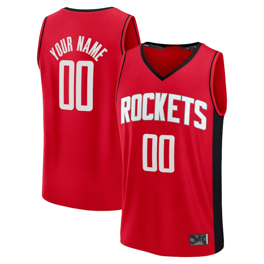 Fenge Custom H.Rockets Red Fast Break Stitched Jerseys-Icon Edition