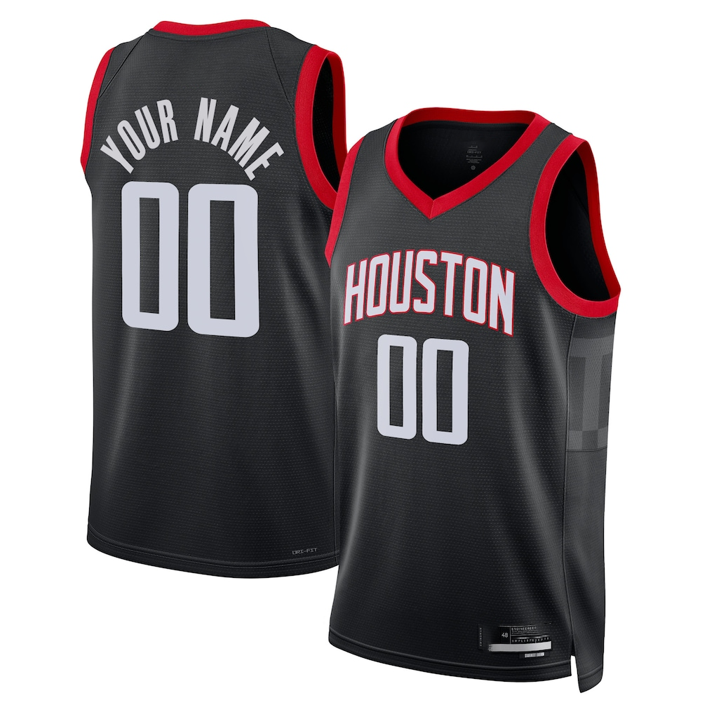 Fenge Custom H.Rockets Black Swingman Stitched Jerseys-Association Edition
