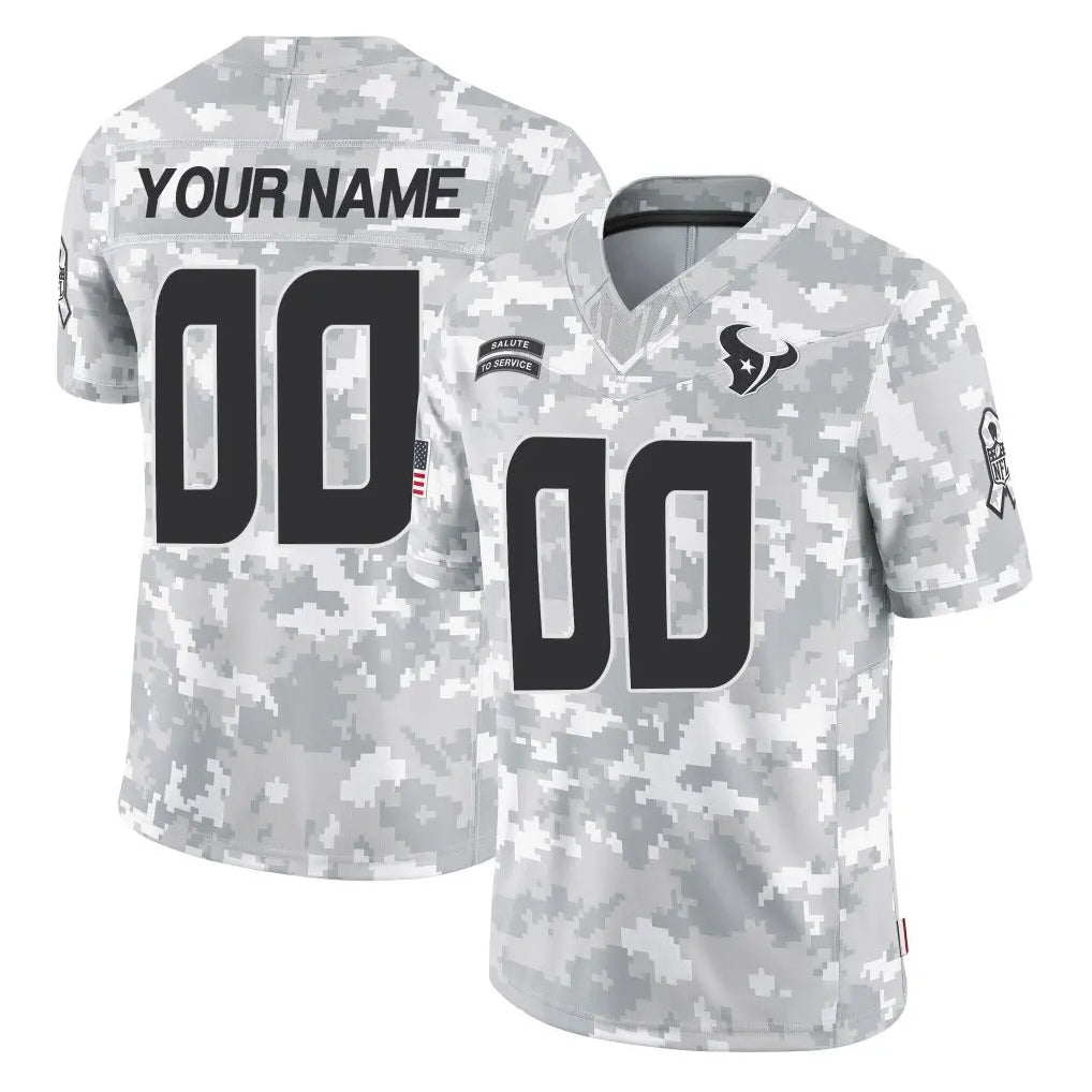 Fenge Custom H.Texans Arctic Camo Salute To Service Limited Game Any Name & Numbers Stitched Jerseys