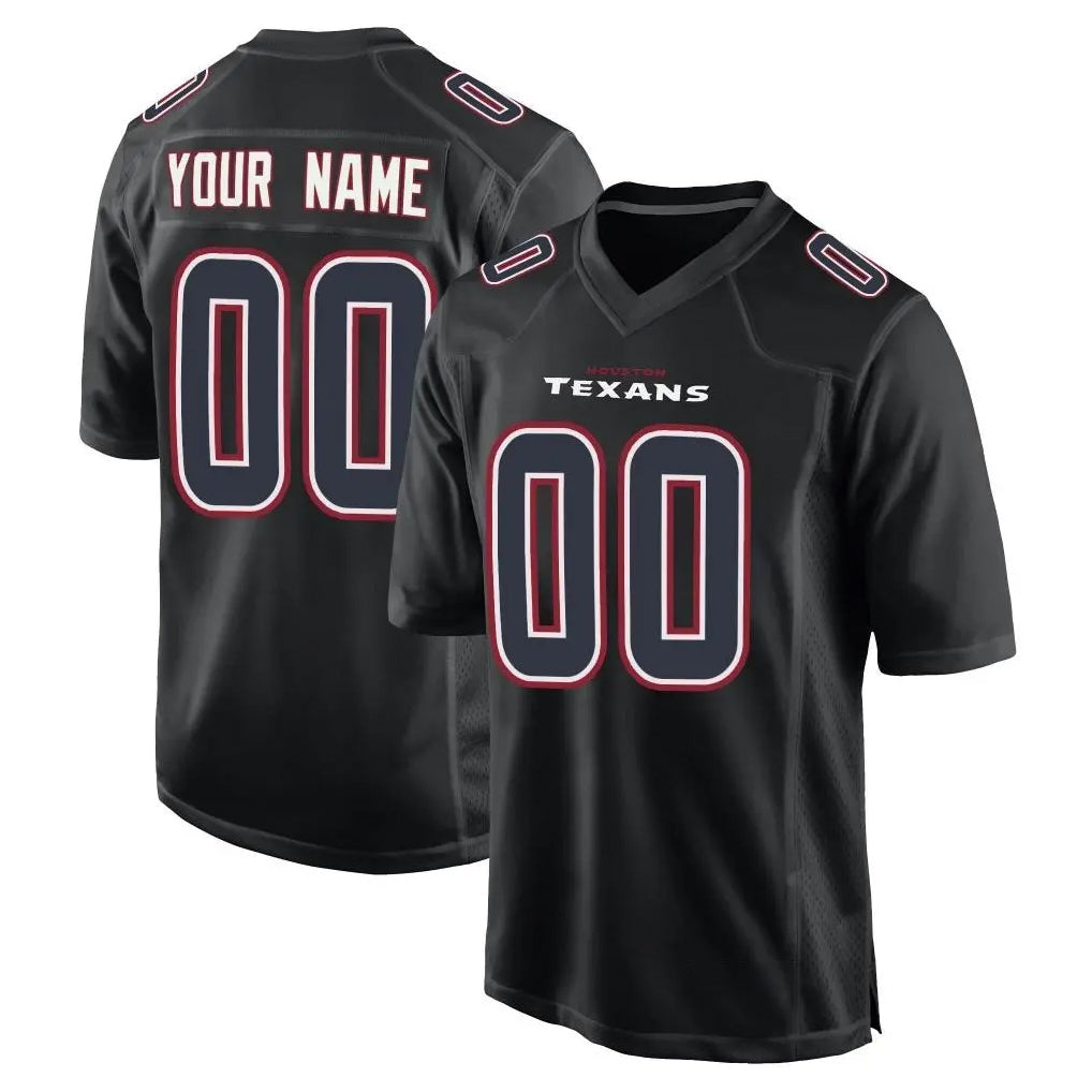 Fenge Custom H.Texans Black Fashion Home Game Any Name & Numbers Stitched Jerseys