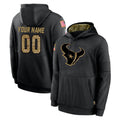 Fenge Custom H.Texans Black Salute to Service Hoodies Limited Game Any Name & Numbers Stitched Jerseys