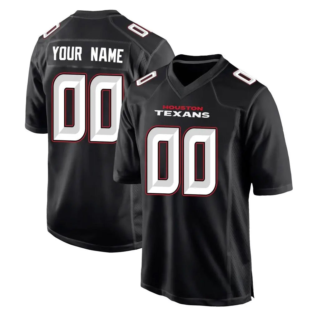 Fenge Custom H.Texans Carbon Black Fashion Home Game Any Name & Numbers Stitched Jerseys