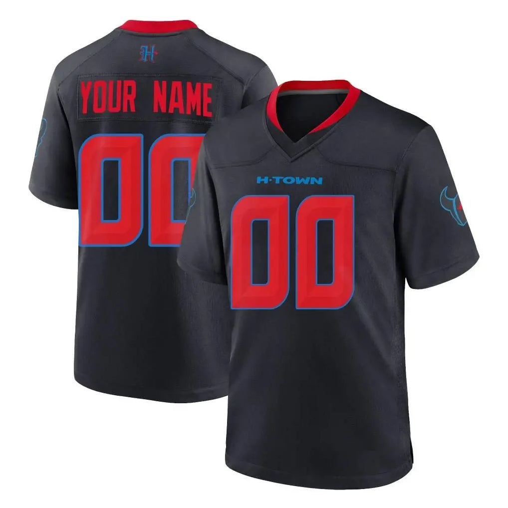 Fenge Custom H.Texans Navy 2nd Alternate Home Game Any Name & Numbers Stitched Jerseys