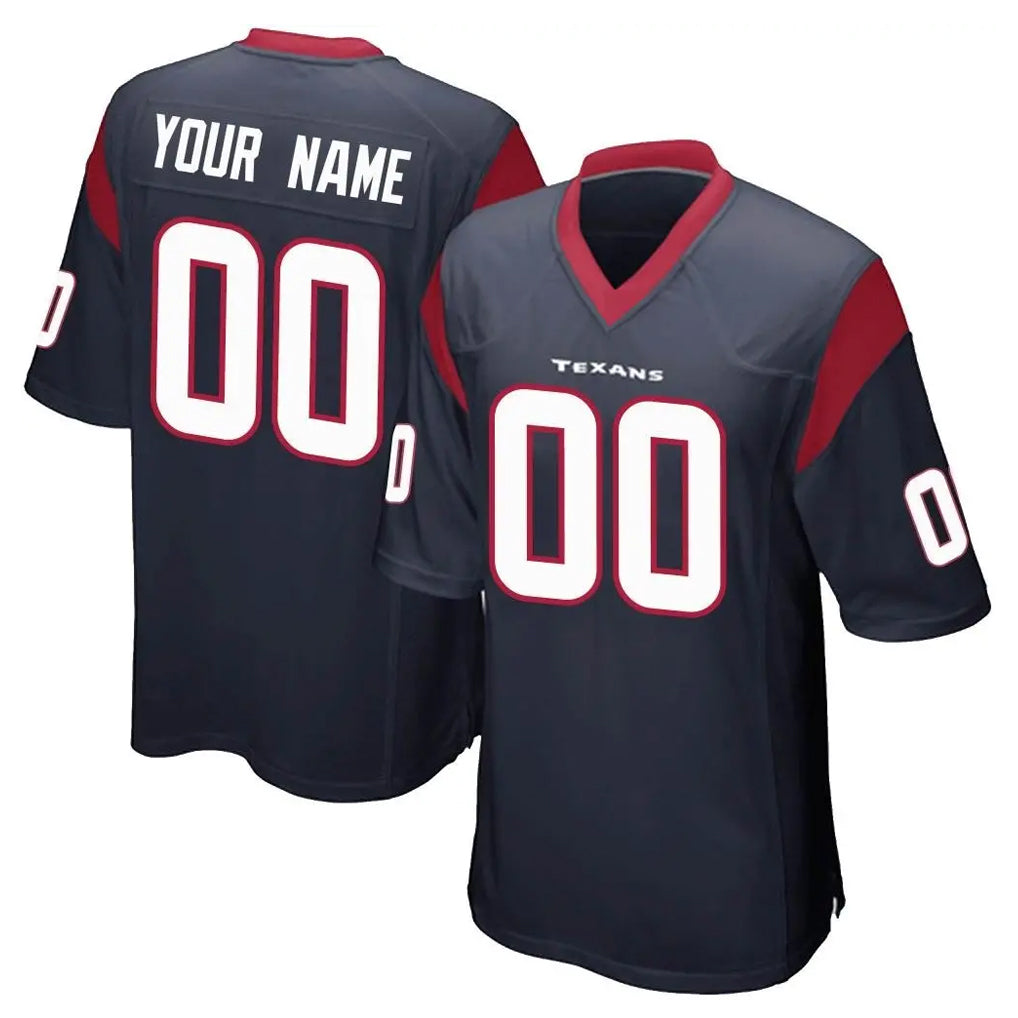 Fenge Custom H.Texans Navy Home Game Any Name & Numbers Stitched Jerseys
