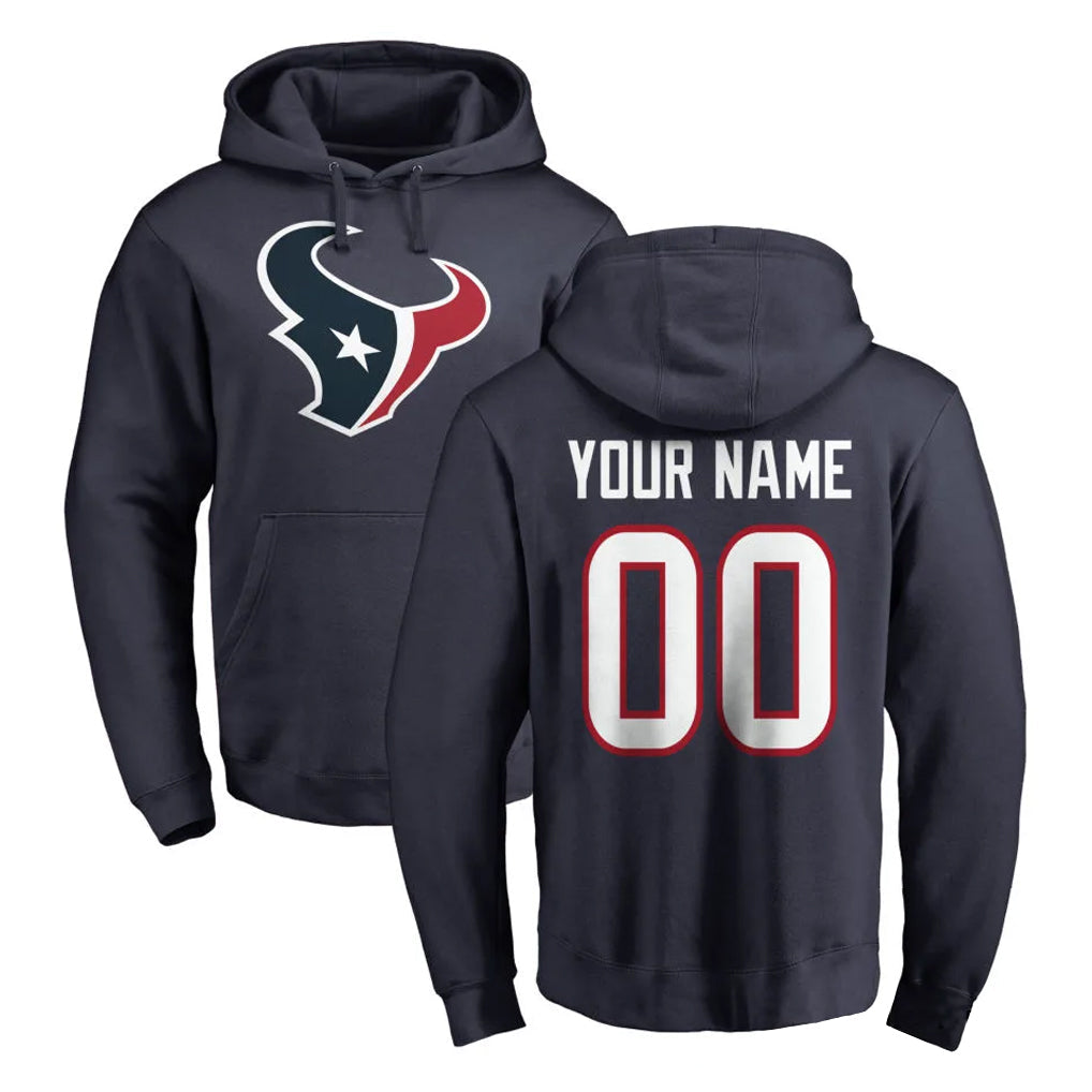 Fenge Custom H.Texans Navy Pro Line Pullover Hoodie Limited Game Any Name & Numbers Stitched Jerseys
