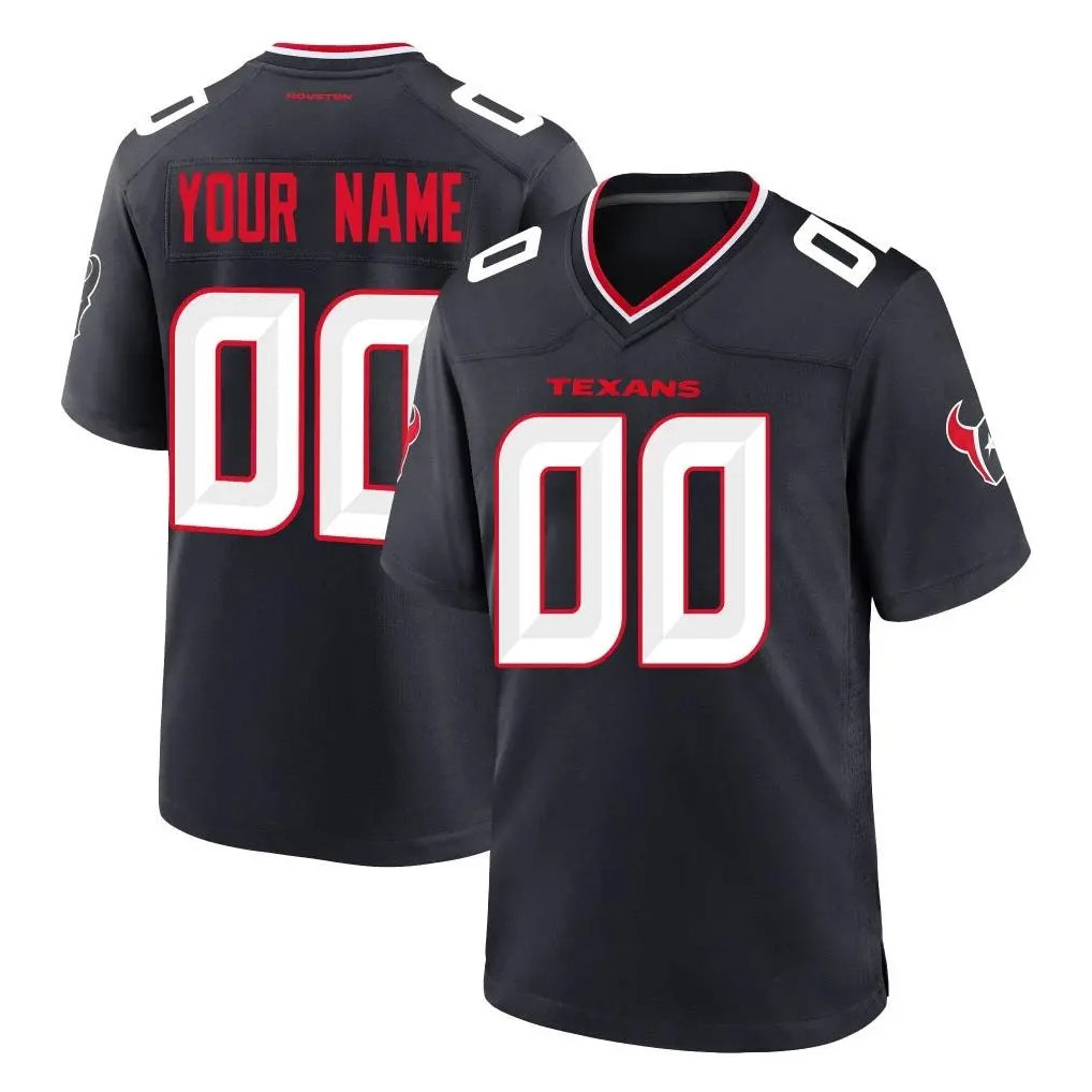 Fenge Custom H.Texans Navy Team Home Game Any Name & Numbers Stitched Jerseys