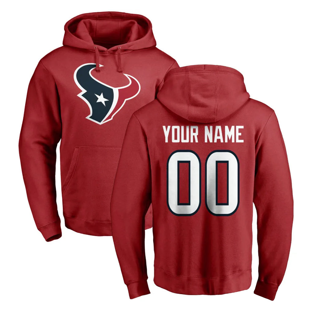 Fenge Custom H.Texans Red Pro Line Pullover Hoodie Limited Game Any Name & Numbers Stitched Jerseys