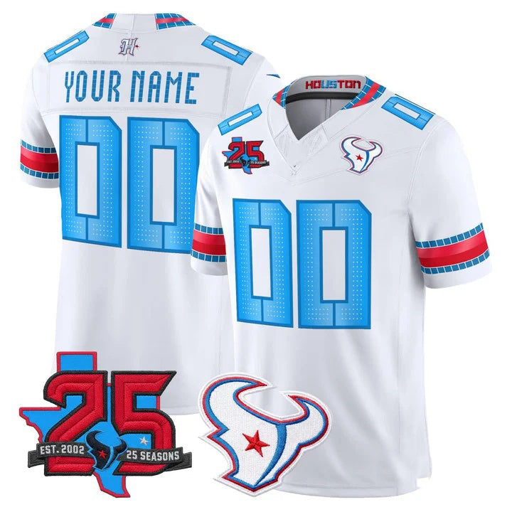 Fenge Custom H.Texans White Rivalries Jersey - All Stitched