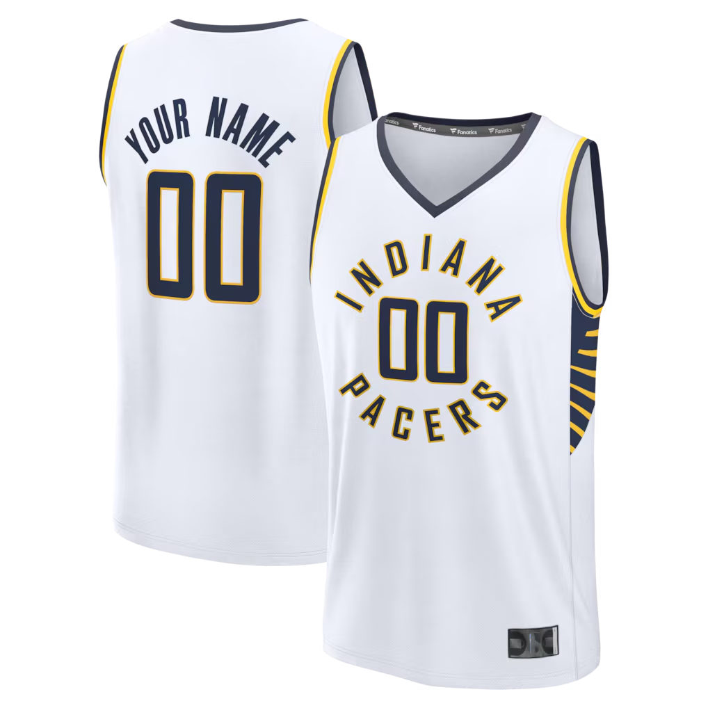Fenge Custom I.Pacers  White Fast Break Jerseys - Icon Edition