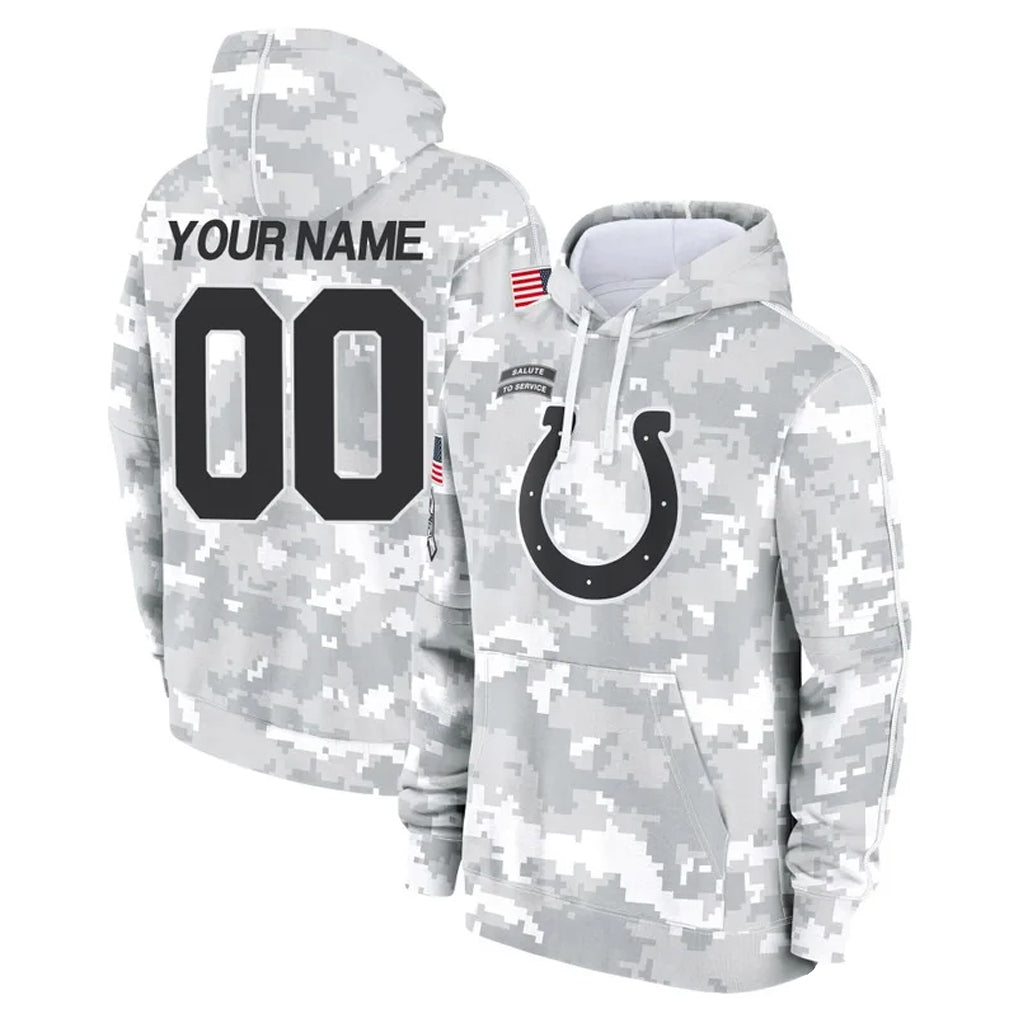 Fenge Custom IN.Colts Arctic Camo Salute to Service Hoodies Limited Game Any Name & Numbers Stitched Jerseys
