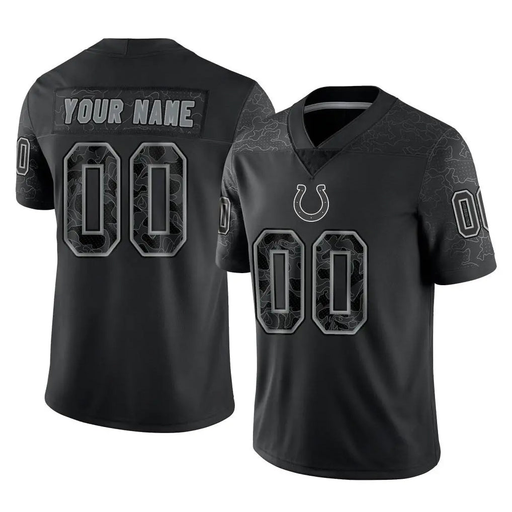 Fenge Custom IN.Colts Black Reflective Limited Game Any Name & Numbers Stitched Jerseys