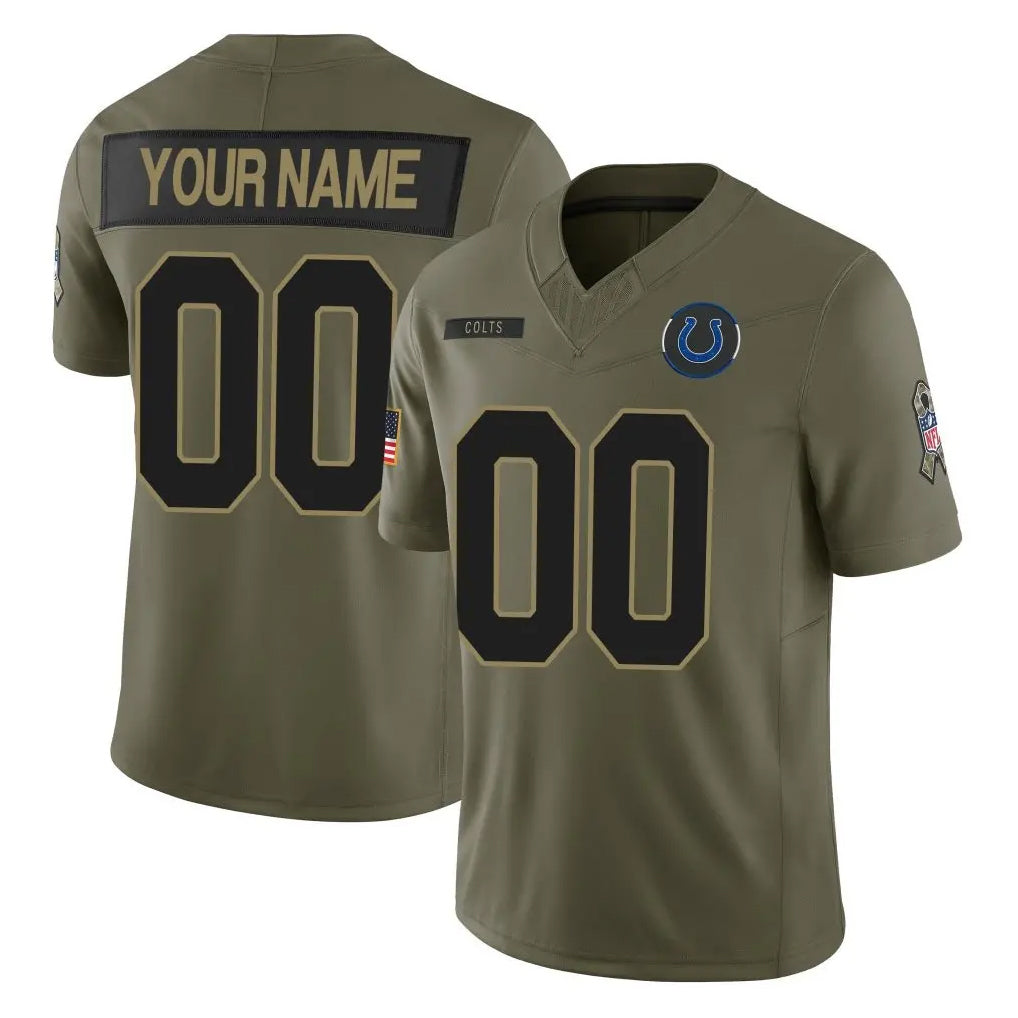 Fenge Custom IN.Colts Olive 2025 Salute To Service Limited Game Any Name & Numbers Stitched Jerseys