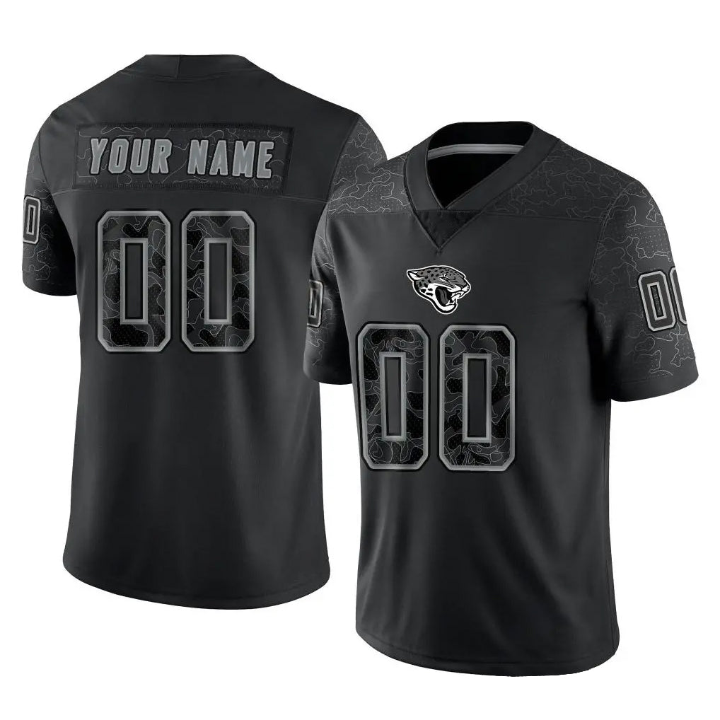 Fenge Custom J.Jaguars Black Reflective Limited Game Any Name & Numbers Stitched Jerseys