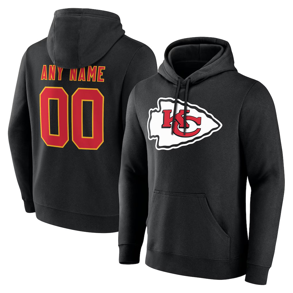 Fenge Custom KC.Chiefs Gray LoGo Pullover Hoodies Limited Any Name & Numbers Stitched Jerseys