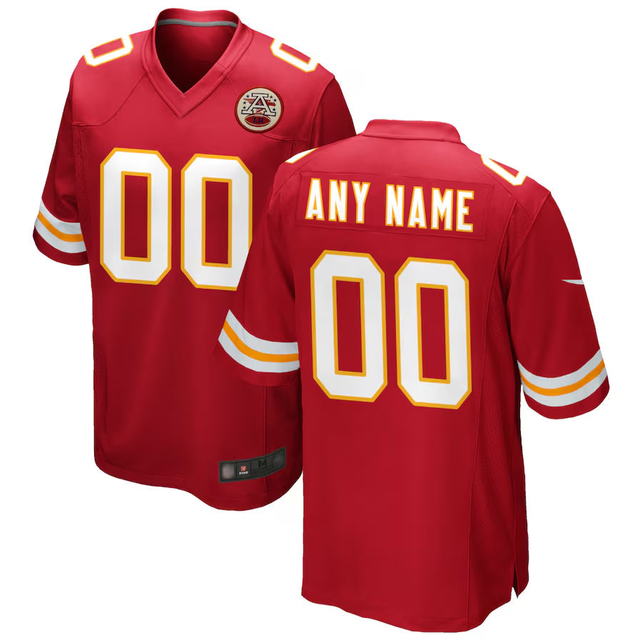 Fenge Custom KC.Chiefs Red Replica Game Stitched Jerseys