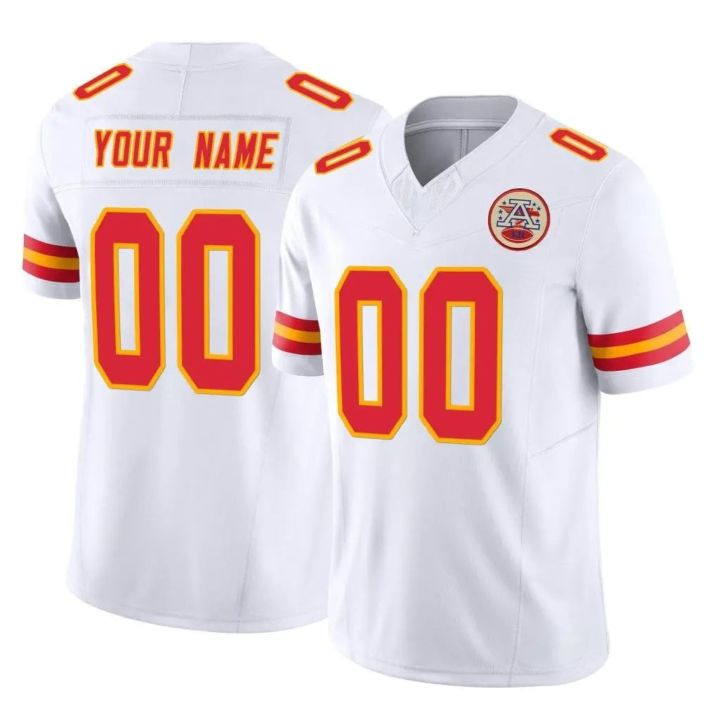 Fenge Custom KC.Chiefs White Limited Vapor F.U.S.E. Home Game Any Name & Numbers Stitched Jerseys
