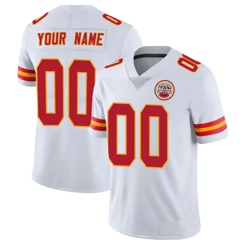 Fenge Custom KC.Chiefs White Limited Vapor Untouchable Home Game Any Name & Numbers Stitched Jerseys
