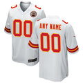 Fenge Custom KC.Chiefs White Replica Game Stitched Jerseys