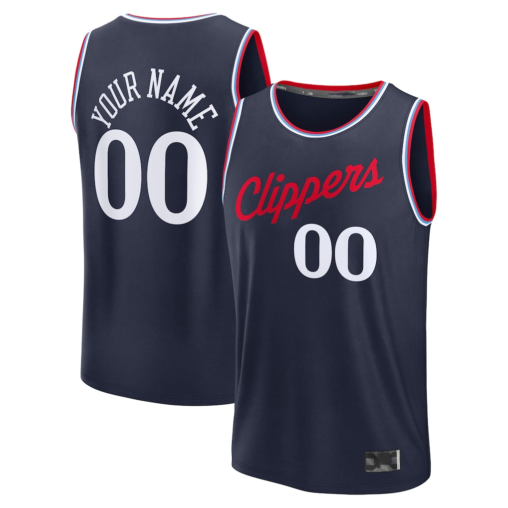 Fenge Custom L.Clippers Navy Fast Break Stitched Jerseys- Icon Edition