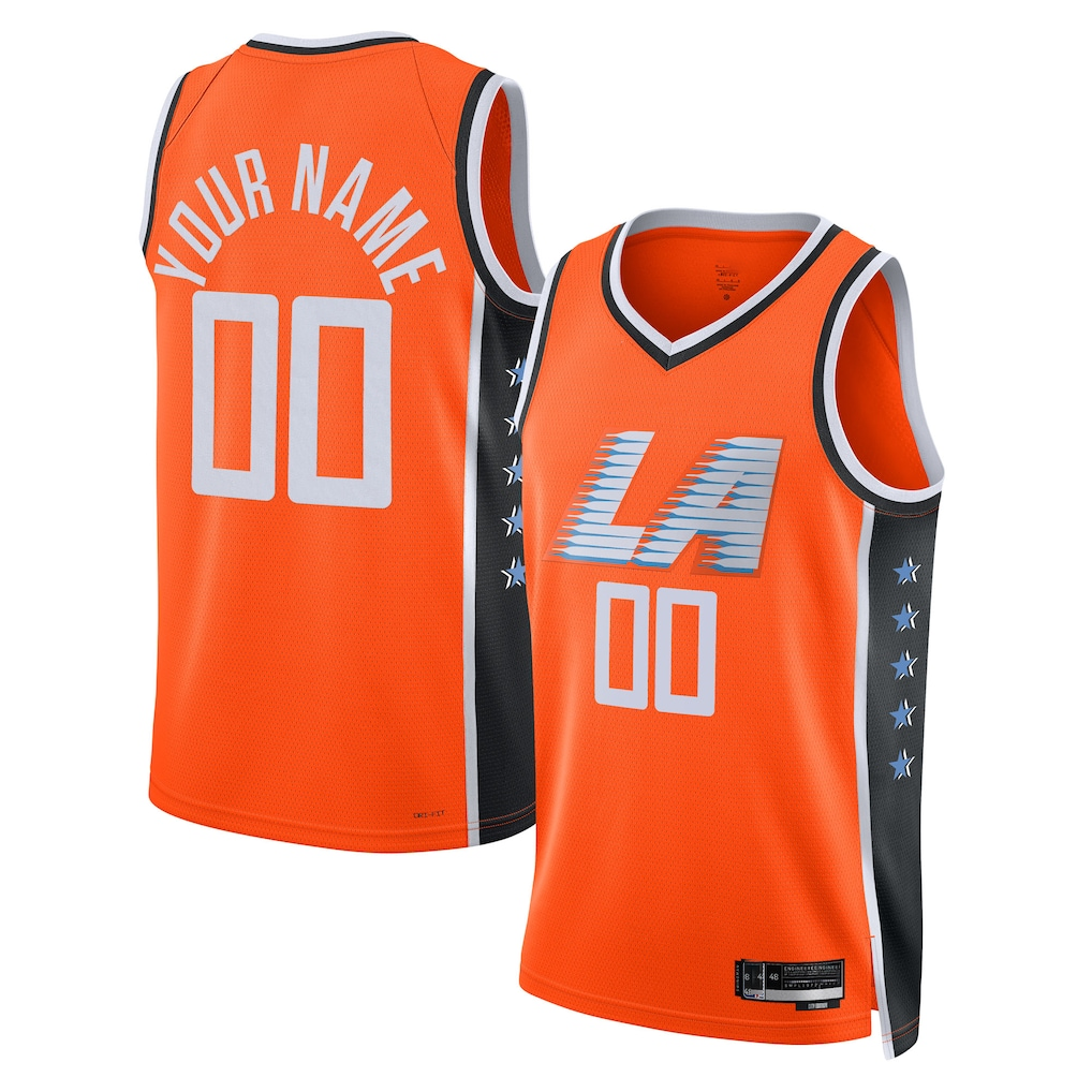 Fenge Custom L.Clippers Orange 2025-2026 City Edition Swingman Stitched Jerseys