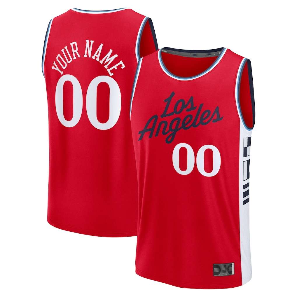 Fenge Custom L.Clippers Red Fast Break Stitched Jerseys- Statement Edition
