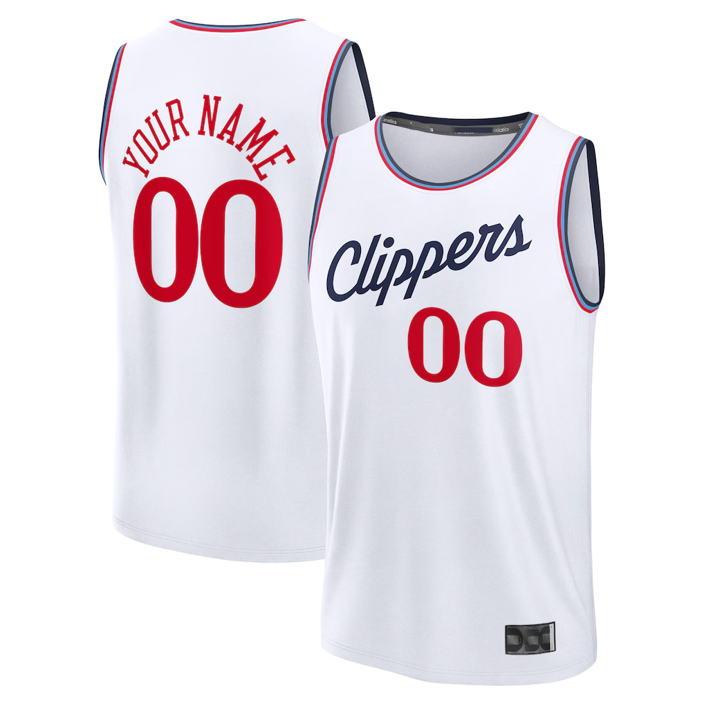 Fenge Custom LA.Clippers White Fast Break Stitched Jerseys - Association Edition