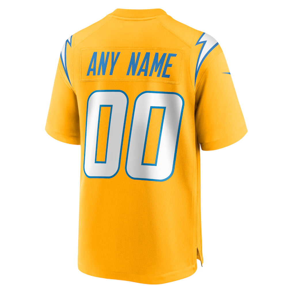 Fenge Custom LA.Chargers Gold Home Game Stitched Jerseys