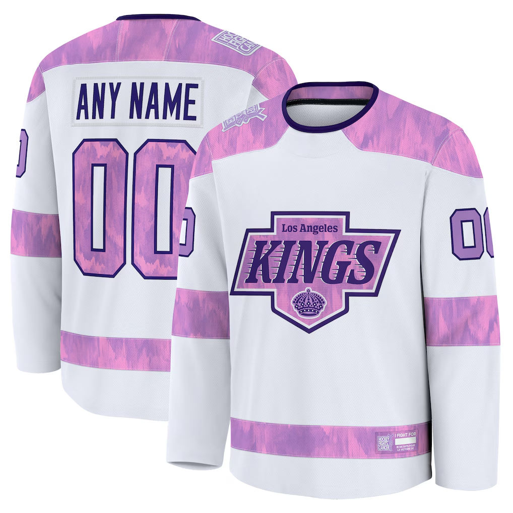 Fenge Custom LA.Kings White 2024 Hockey Fights Cancer Practice Jerseys